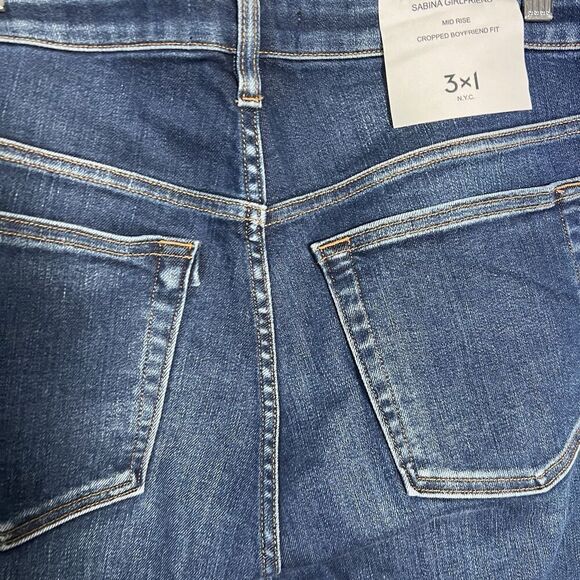 3X1 SABINA GIRLFRIEND JEANS SIZE 30 MID RISE CROPPED BOYFRIEND FIT NEW WITH TAGS - Picture 5 of 15